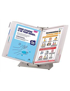Pupitre de consultation tarifold antimicrobien format a4 10 poches blanc. 2
