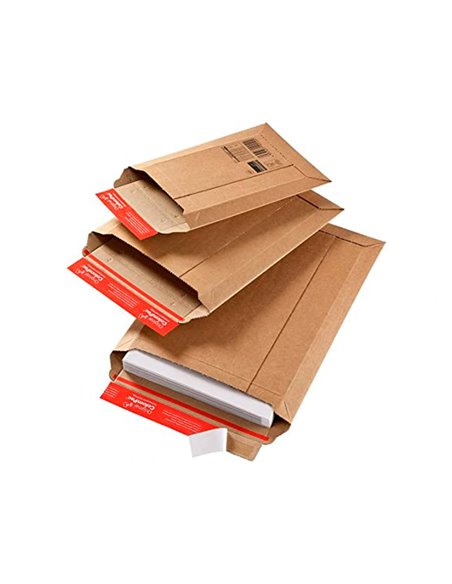 Pochette expedition colompac carton ondule bande adhesive 530x720x50mm.