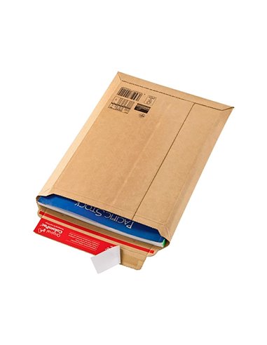 Pochette expedition colompac carton rigide blanc bande adhesive 245x345x30.