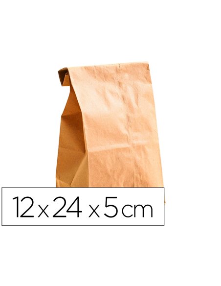 Sachet alimentaire kraft brun 70g/m2 biodegradable 12x24x5cm lot de 100.