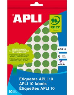 Étiquettes pour mini-sacs Apli, couleurs assorties, Ø 19,0 mm, 5 feuilles