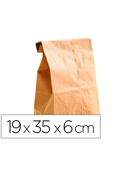 Sachet alimentaire kraft brun 70g/m2 biodegradable 19x35x6cm lot de 100.