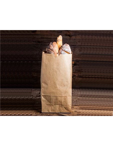 Sachet alimentaire kraft brun 70g/m2 biodegradable 19x35x6cm lot de 100.