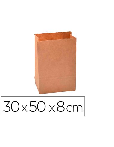 Sachet alimentaire kraft brun 70g/m2 biodegradable 30x50x8cm lot de 100.