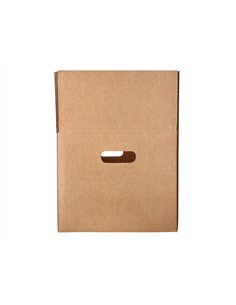 Caisse americaine q-connect fond automatique et poignees carton cannelure 5mm 425x300x200mm coloris kraft. 2