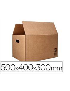 Caisse americaine q-connect fond automatique et poignees carton cannelure 5mm 500x400x300mm coloris kraft.