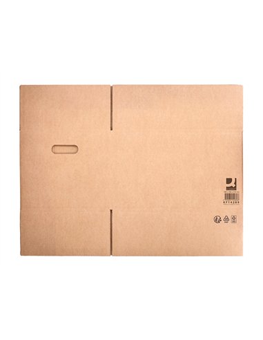 Caisse americaine q-connect ultra-resistante avec poignees double cannelure 7mm 500x340x310mm coloris kraft.