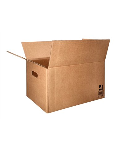 Caisse americaine q-connect ultra-resistante avec poignees double cannelure 7mm 500x340x310mm coloris kraft.