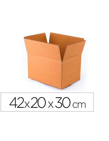 Caisse americaine q-connect ultra-resistante carton recycle double cannelure 7mm 420x200x300mm coloris kraft.