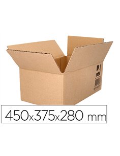 Caisse americaine q-connect ultra-resistante carton recycle double cannelure 7mm 450x375x280mm coloris kraft.