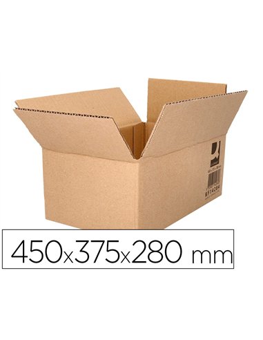 Caisse americaine q-connect ultra-resistante carton recycle double cannelure 7mm 450x375x280mm coloris kraft.