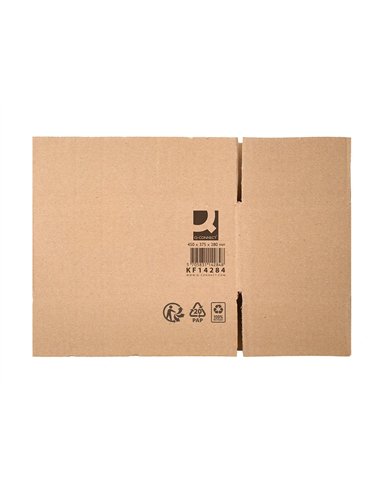 Caisse americaine q-connect ultra-resistante carton recycle double cannelure 7mm 450x375x280mm coloris kraft.