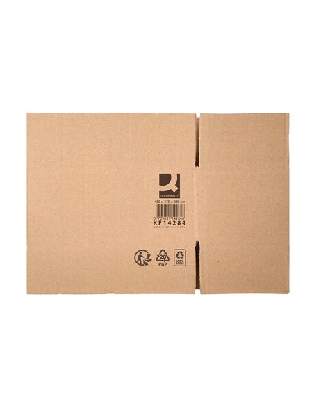 Caisse americaine q-connect ultra-resistante carton recycle double cannelure 7mm 450x375x280mm coloris kraft.