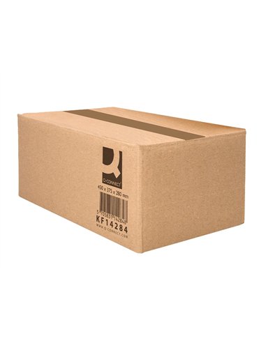 Caisse americaine q-connect ultra-resistante carton recycle double cannelure 7mm 450x375x280mm coloris kraft.