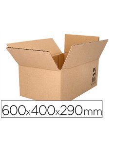 Caisse americaine q-connect ultra-resistante carton recycle double cannelure 7mm 600x400x290mm coloris kraft.