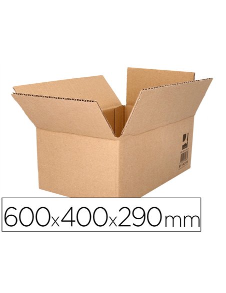 Caisse americaine q-connect ultra-resistante carton recycle double cannelure 7mm 600x400x290mm coloris kraft.