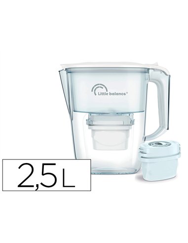 Carafe filtrante claire + 1 cartouche de filtration capacite 2,5l.