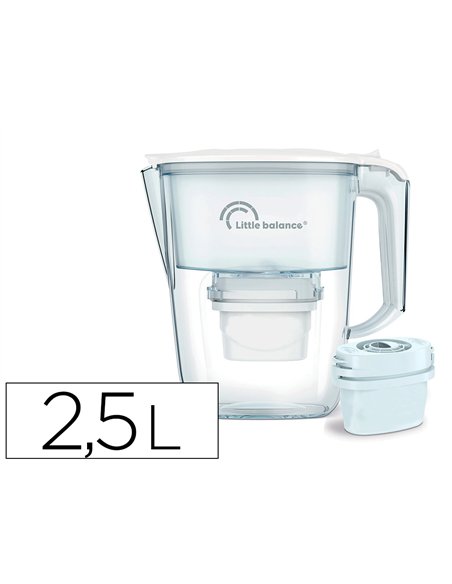 Carafe filtrante claire + 1 cartouche de filtration capacite 2,5l.
