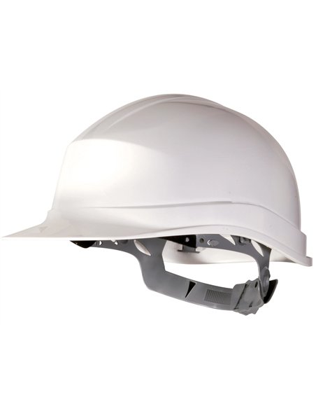 Casque deltaplus chantier zircon 1 polyéthylène serrage glissière +50ºc/-10ºc isolement électrique coloris blanc.