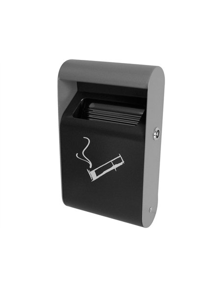Cendrier coldis mural etouffoir 1,5l coloris noir.