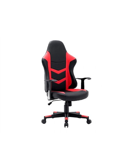 Chaise gaming q-connect orvieto simil cuir base metallique haut max 1200 larg 500 prof 510mm roues premium noir-rouge.