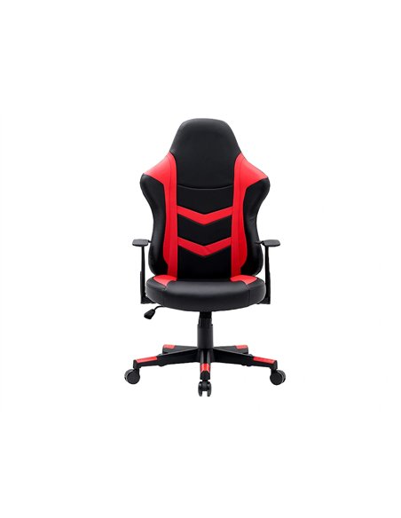 Chaise gaming q-connect orvieto simil cuir base metallique haut max 1200 larg 500 prof 510mm roues premium noir-rouge.