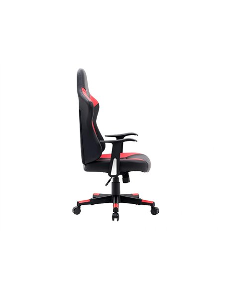 Chaise gaming q-connect orvieto simil cuir base metallique haut max 1200 larg 500 prof 510mm roues premium noir-rouge.