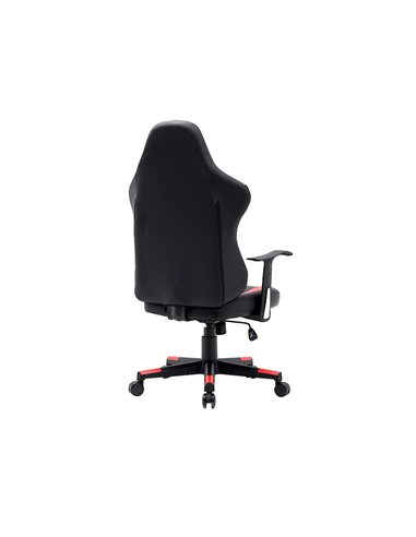 Chaise gaming q-connect orvieto simil cuir base metallique haut max 1200 larg 500 prof 510mm roues premium noir-rouge.