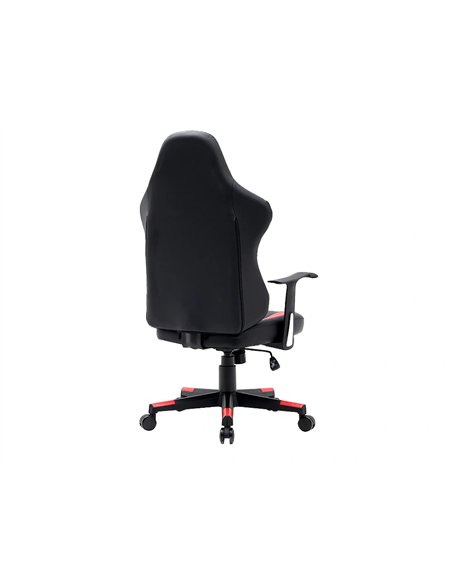 Chaise gaming q-connect orvieto simil cuir base metallique haut max 1200 larg 500 prof 510mm roues premium noir-rouge.