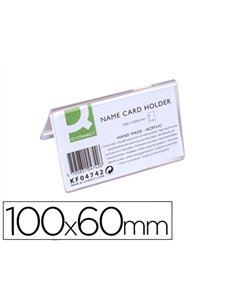 Chevalet q-connect porte-noms méthacrylate idéal système identification 100x60mm.