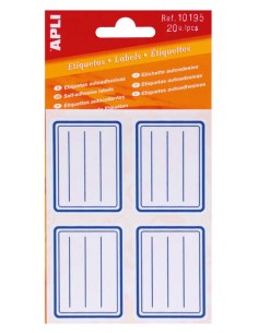Étiquettes adhésives Apli Basic School - Format 50 x 38 mm - Bordure bleue - Adhésif permanent - Idéal pour le marquage et l'ide
