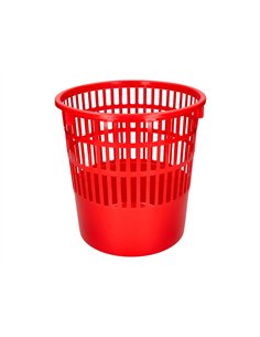 Corbeille papier q-connect ajouree plastique 15l 285x290mm coloris rouge. 2