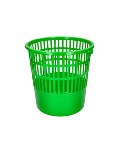 Corbeille papier q-connect ajouree plastique 15l 285x290mm coloris vert.