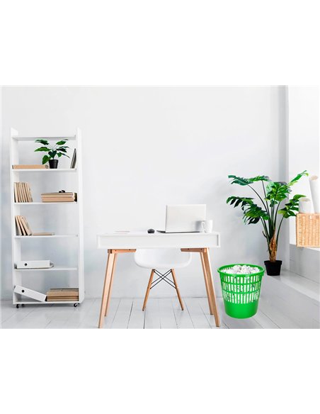 Corbeille papier q-connect ajouree plastique 15l 285x290mm coloris vert.