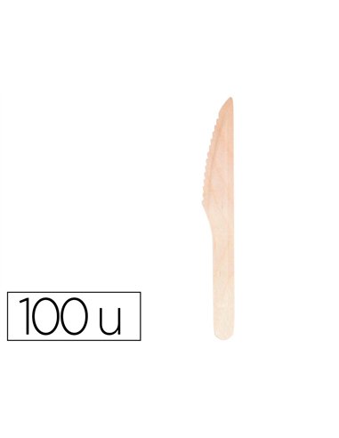 Couteau en bois coldis diametre 16,5cm paquet de 100 unites.