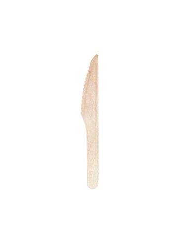 Couteau en bois coldis diametre 16,5cm paquet de 100 unites.