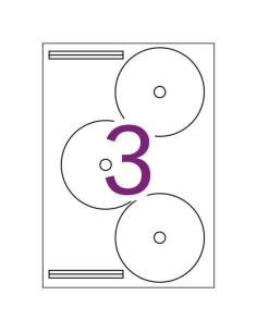 Étiquettes permanentes Apli pour CD/DVD, dos opaque, 100 feuilles, impression recto verso