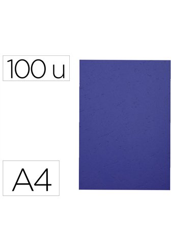 Couverture exacompta grain cuir recycle a4 270g paquet de 100 unites coloris bleu.
