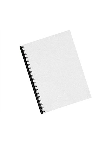 Couverture q-connect carton 250g grain cuir pour reliure format a4 coloris blanc brillant paquet 100 unités.