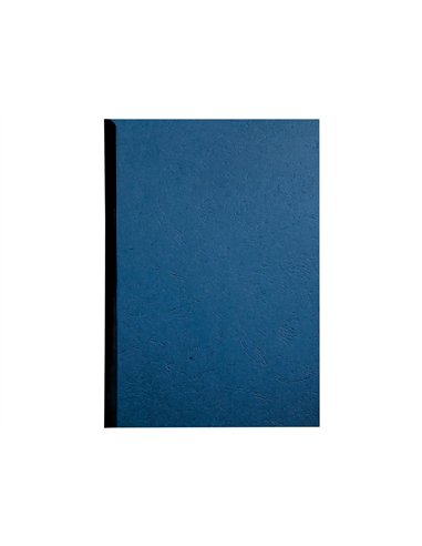 Couverture q-connect carton 250g grain cuir pour reliure format a4 coloris bleu paquet 100 unités.