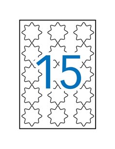 Étiquettes étoiles jaunes fluorescentes permanentes Apli Ø 35 mm, 20 feuilles