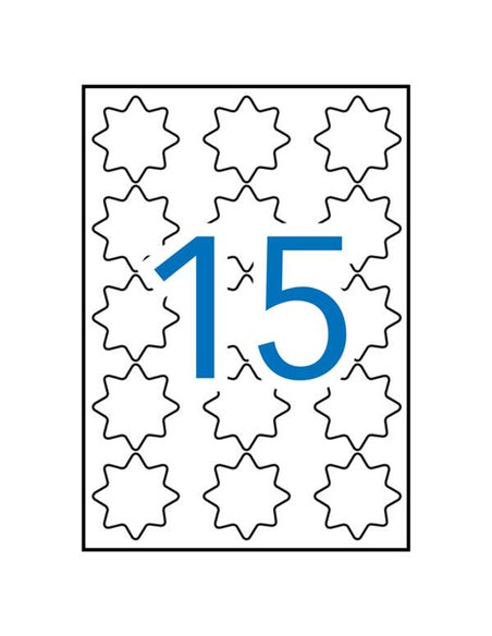 Étiquettes étoiles jaunes fluorescentes permanentes Apli Ø 35 mm, 20 feuilles