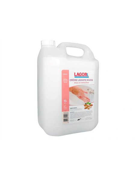 Crème lavante coldis lagor mains douces riche agents hydratants sans abrasifs solvants pétroliers parfum amande bidon 5l.