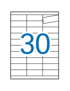 Étiquettes blanches Apli pour étagères 67,0 x 25,4 mm, 10 feuilles