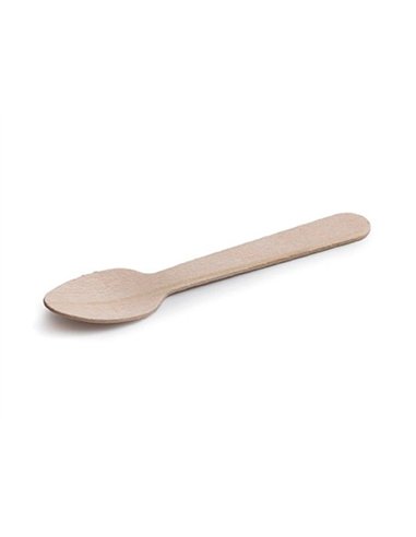 Cuillere a dessert coldis en bois diametre 11cm paquet de 100 unites.