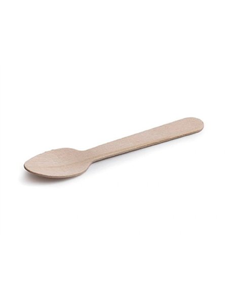 Cuillere a dessert coldis en bois diametre 11cm paquet de 100 unites.