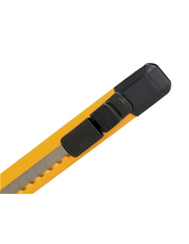 Cutter xd-04 q-connect lame retractable interchangeable en acier 9mm predecoupee frein de securite curseur autobloquant.