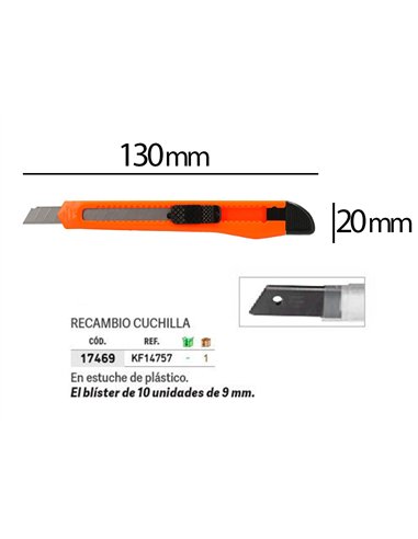 Cutter xd-05q-connect lame retractable interchangeable enacier 9mm precoupee frein de securite.