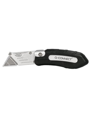 Cutter xd-925 q-connect gomme et plastique abs lame interchangeable acier carbone 19mm mecanisme changement facile.