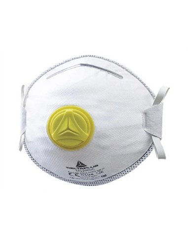 Demi-masque deltaplus jetable m1200v fibre synthétique non tissée moule ffp2 lanières élastique valve boite de 10.